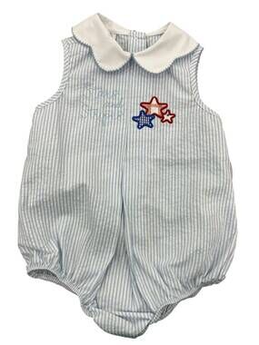 NEW KREWE girls miia stars and stripes pleat bubble in blue